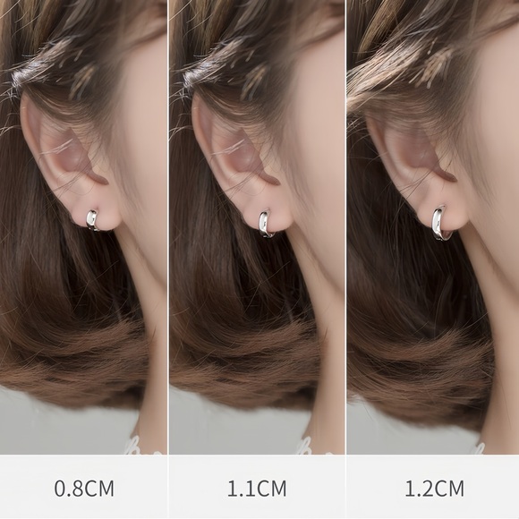 S925 Silver Small Huggie Earrings-Girls Earrings-11mm SH005 - Picture 9 of 10